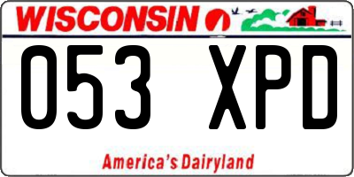 WI license plate 053XPD