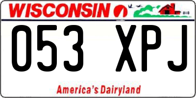WI license plate 053XPJ