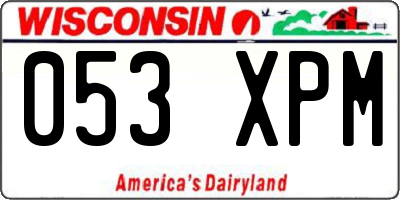 WI license plate 053XPM
