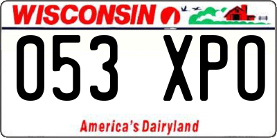WI license plate 053XPO