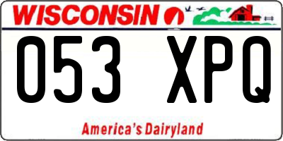 WI license plate 053XPQ