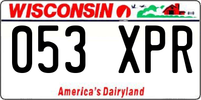 WI license plate 053XPR