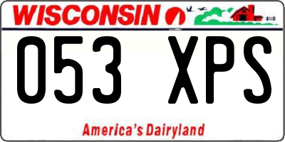 WI license plate 053XPS