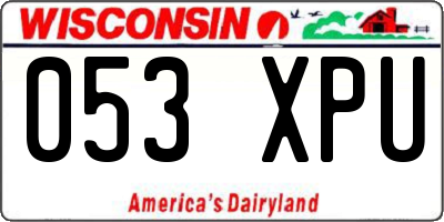 WI license plate 053XPU
