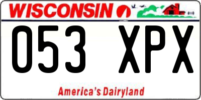 WI license plate 053XPX
