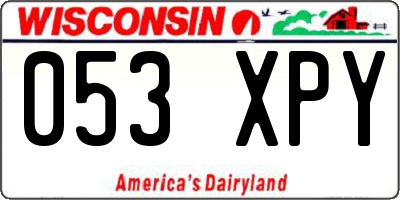 WI license plate 053XPY