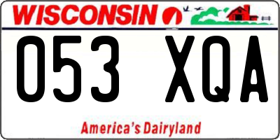 WI license plate 053XQA