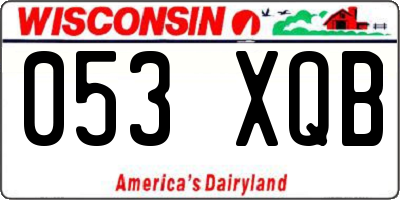 WI license plate 053XQB