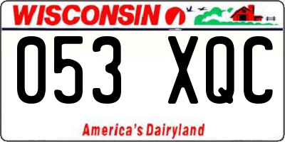 WI license plate 053XQC