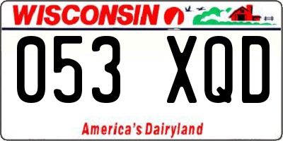 WI license plate 053XQD