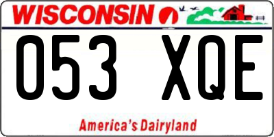 WI license plate 053XQE
