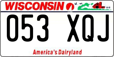 WI license plate 053XQJ