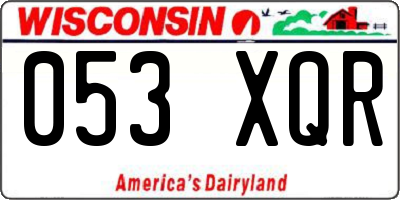 WI license plate 053XQR