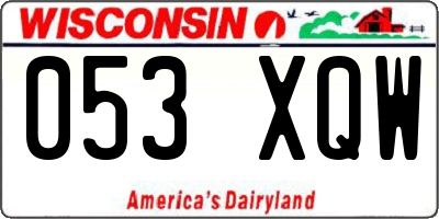 WI license plate 053XQW