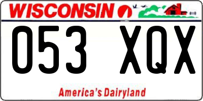WI license plate 053XQX