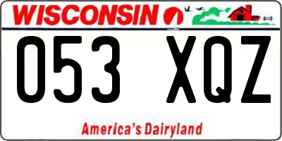 WI license plate 053XQZ