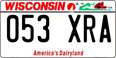 WI license plate 053XRA