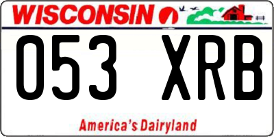 WI license plate 053XRB
