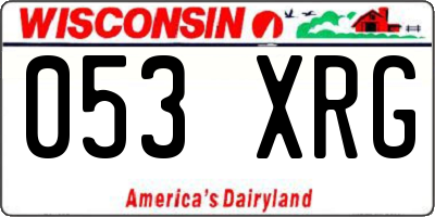 WI license plate 053XRG