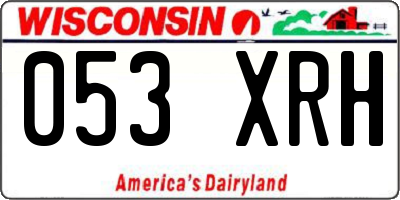 WI license plate 053XRH