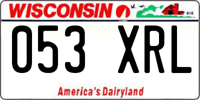 WI license plate 053XRL
