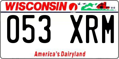 WI license plate 053XRM