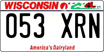WI license plate 053XRN