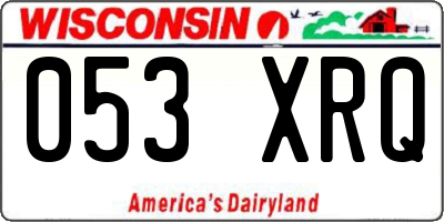 WI license plate 053XRQ