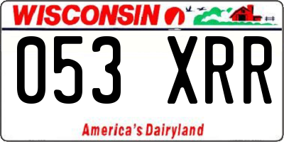 WI license plate 053XRR