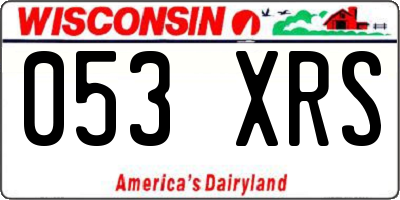 WI license plate 053XRS