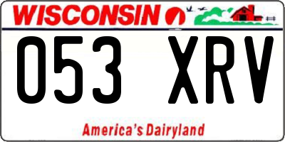 WI license plate 053XRV