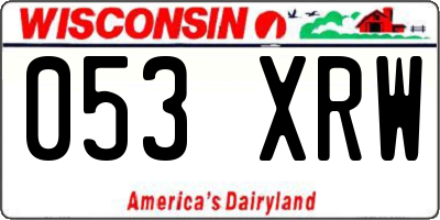 WI license plate 053XRW