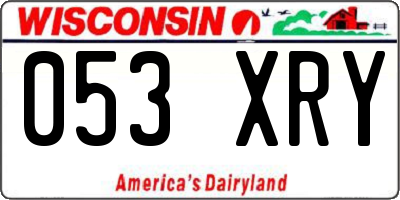 WI license plate 053XRY
