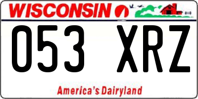 WI license plate 053XRZ