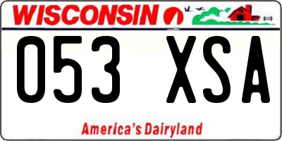 WI license plate 053XSA