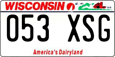 WI license plate 053XSG