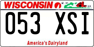 WI license plate 053XSI