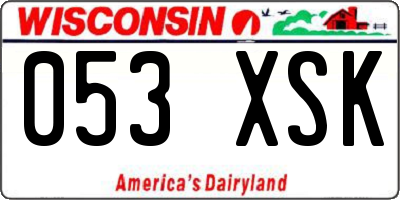 WI license plate 053XSK