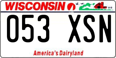 WI license plate 053XSN