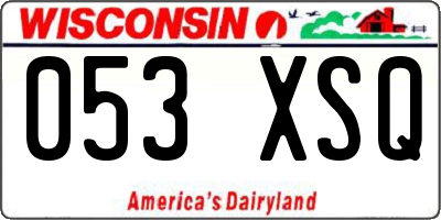 WI license plate 053XSQ