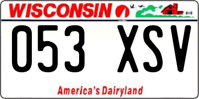 WI license plate 053XSV