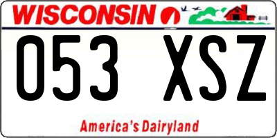 WI license plate 053XSZ