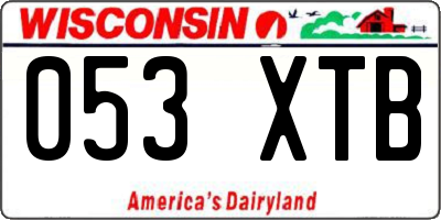 WI license plate 053XTB