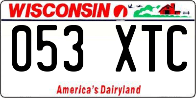 WI license plate 053XTC