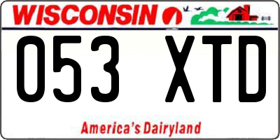 WI license plate 053XTD