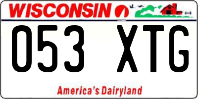WI license plate 053XTG