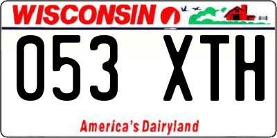 WI license plate 053XTH