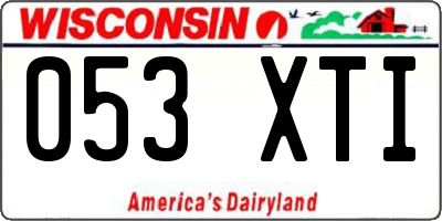 WI license plate 053XTI