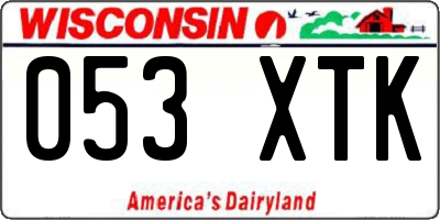 WI license plate 053XTK