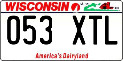 WI license plate 053XTL